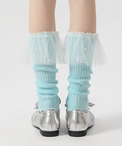 HOOK for girls くしゅくしゅ シアーニット レッグウォーマー コットン 春夏 バレエコア