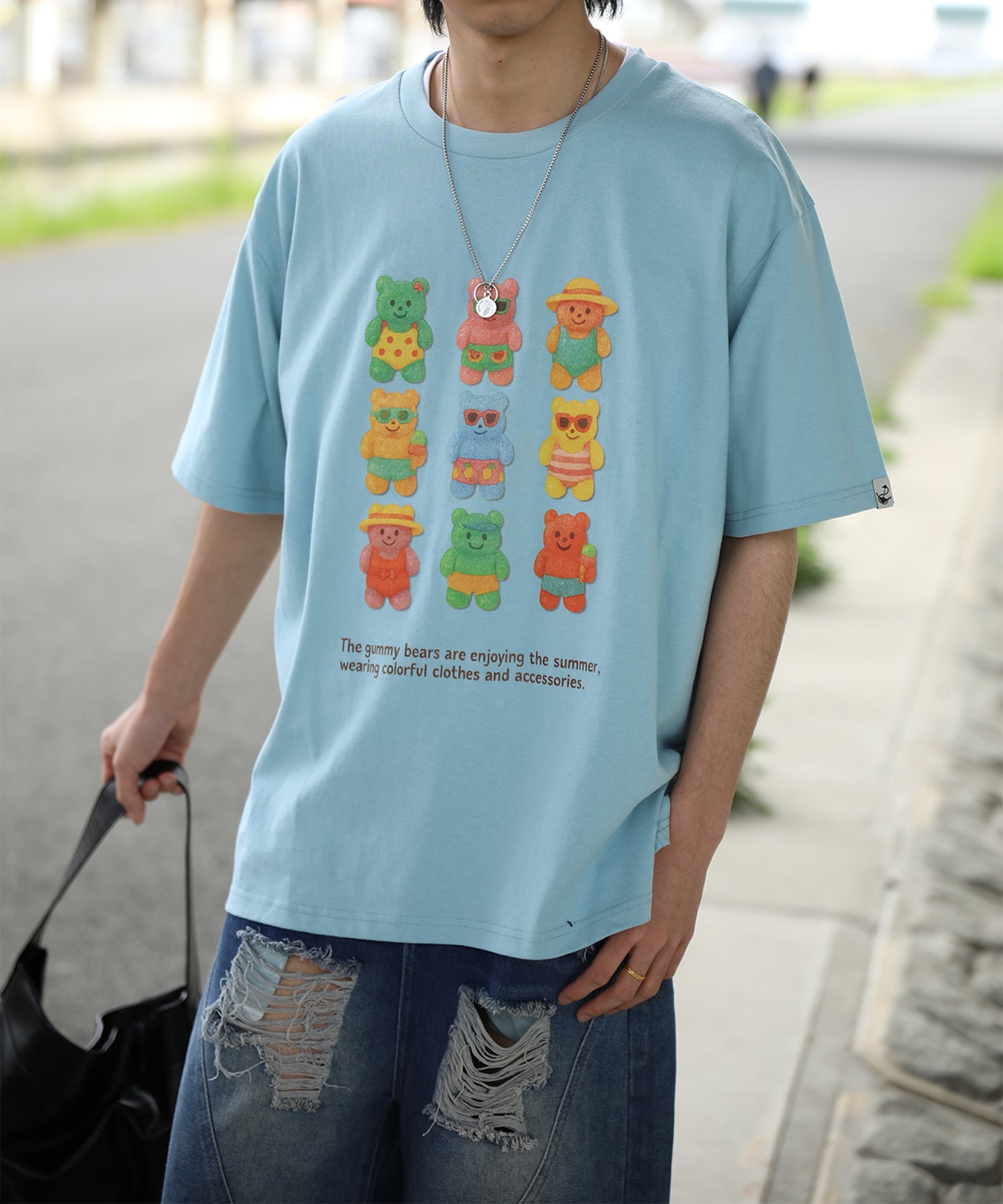 HOOK -original-　ベアグミプリント ビッグシルエットTシャツ