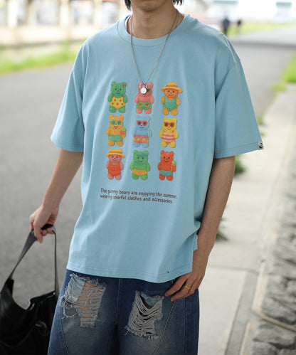 HOOK -original-　ベアグミプリント ビッグシルエットTシャツ