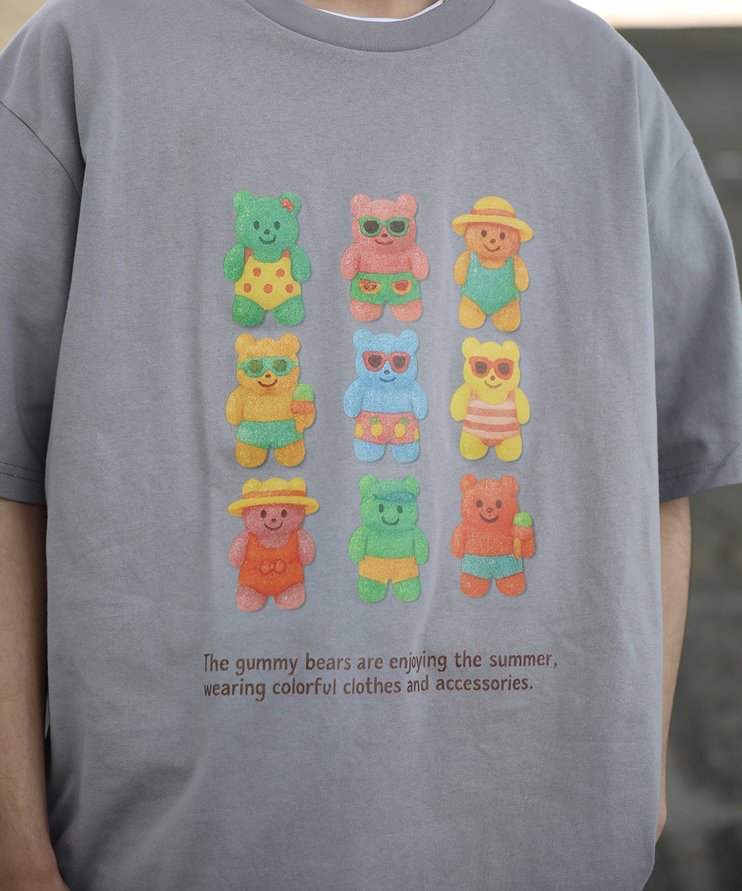 HOOK -original-　ベアグミプリント ビッグシルエットTシャツ