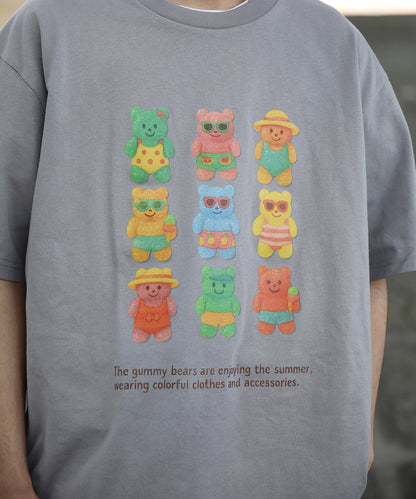 HOOK -original-　ベアグミプリント ビッグシルエットTシャツ