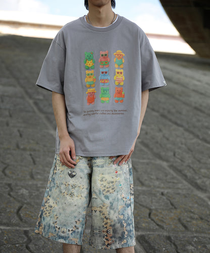 HOOK -original-　ベアグミプリント ビッグシルエットTシャツ