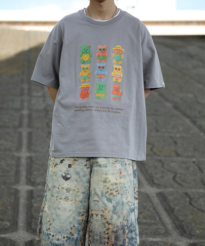 HOOK -original-　ベアグミプリント ビッグシルエットTシャツ