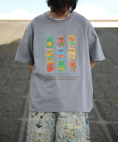 HOOK -original-　ベアグミプリント ビッグシルエットTシャツ