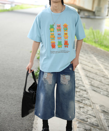 HOOK -original-　ベアグミプリント ビッグシルエットTシャツ
