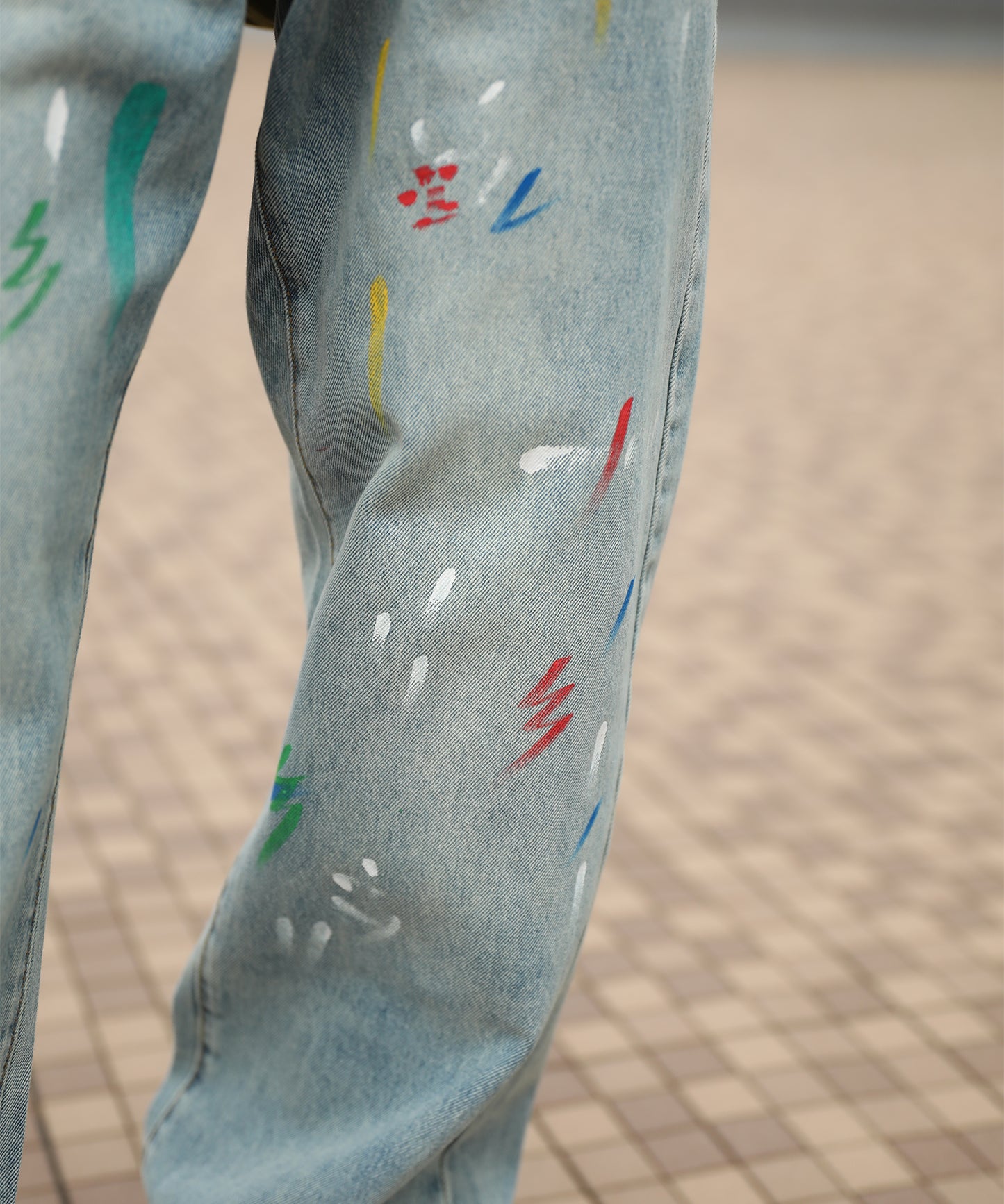 HOOK ペイントスプラッシュ デニムパンツ