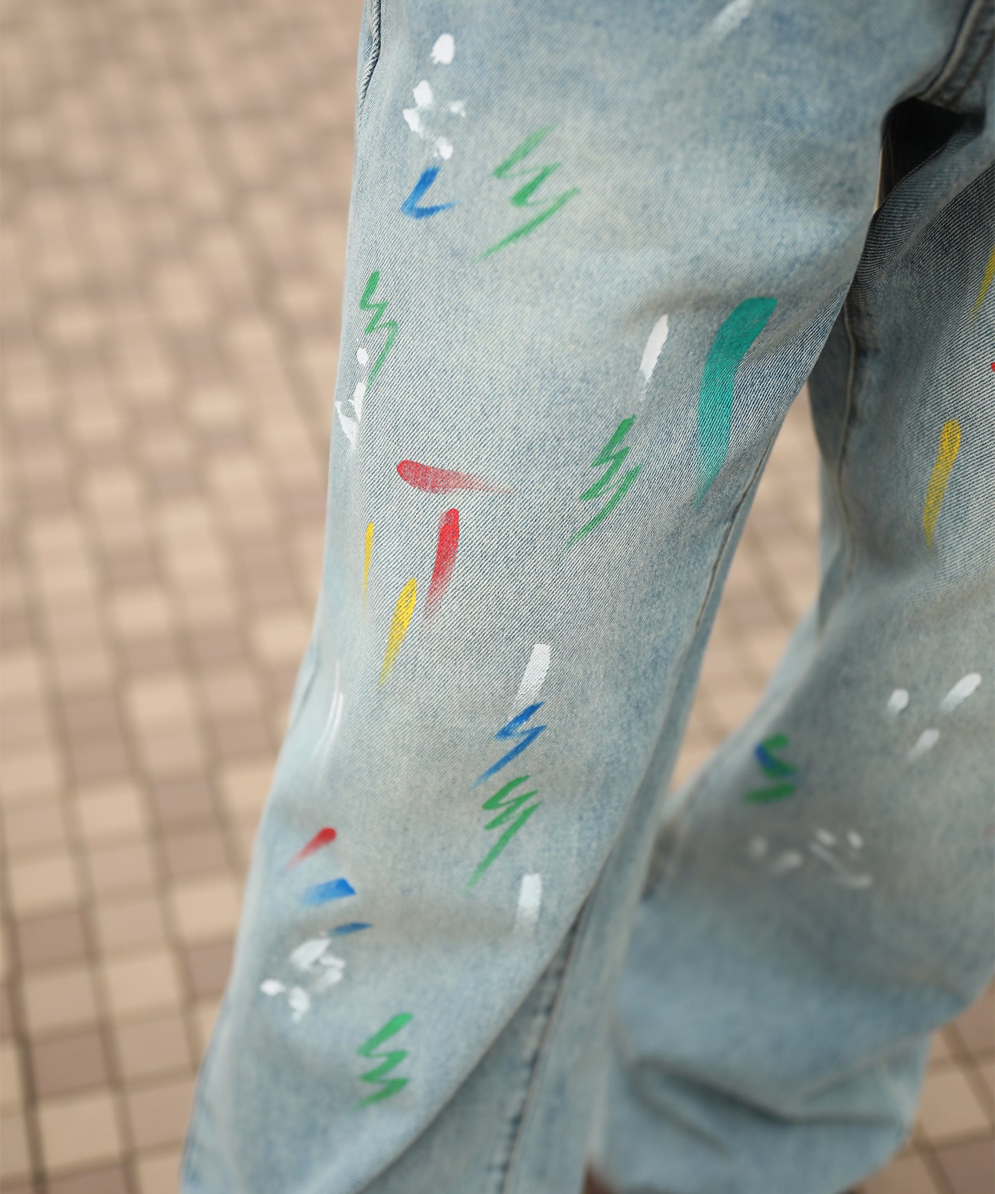 HOOK ペイントスプラッシュ デニムパンツ