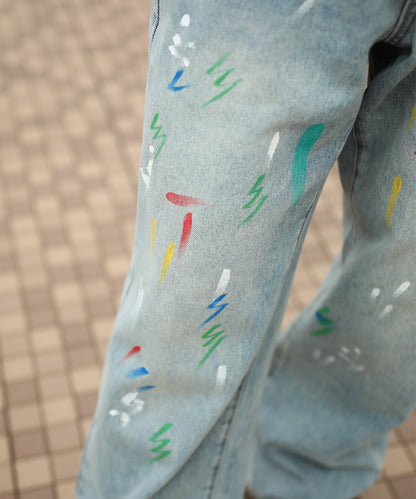 HOOK ペイントスプラッシュ デニムパンツ