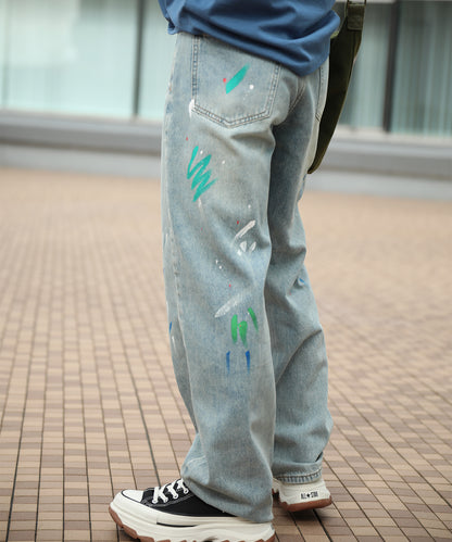 HOOK ペイントスプラッシュ デニムパンツ