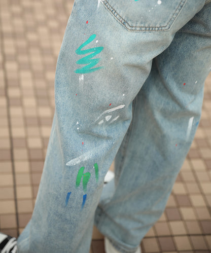 HOOK ペイントスプラッシュ デニムパンツ