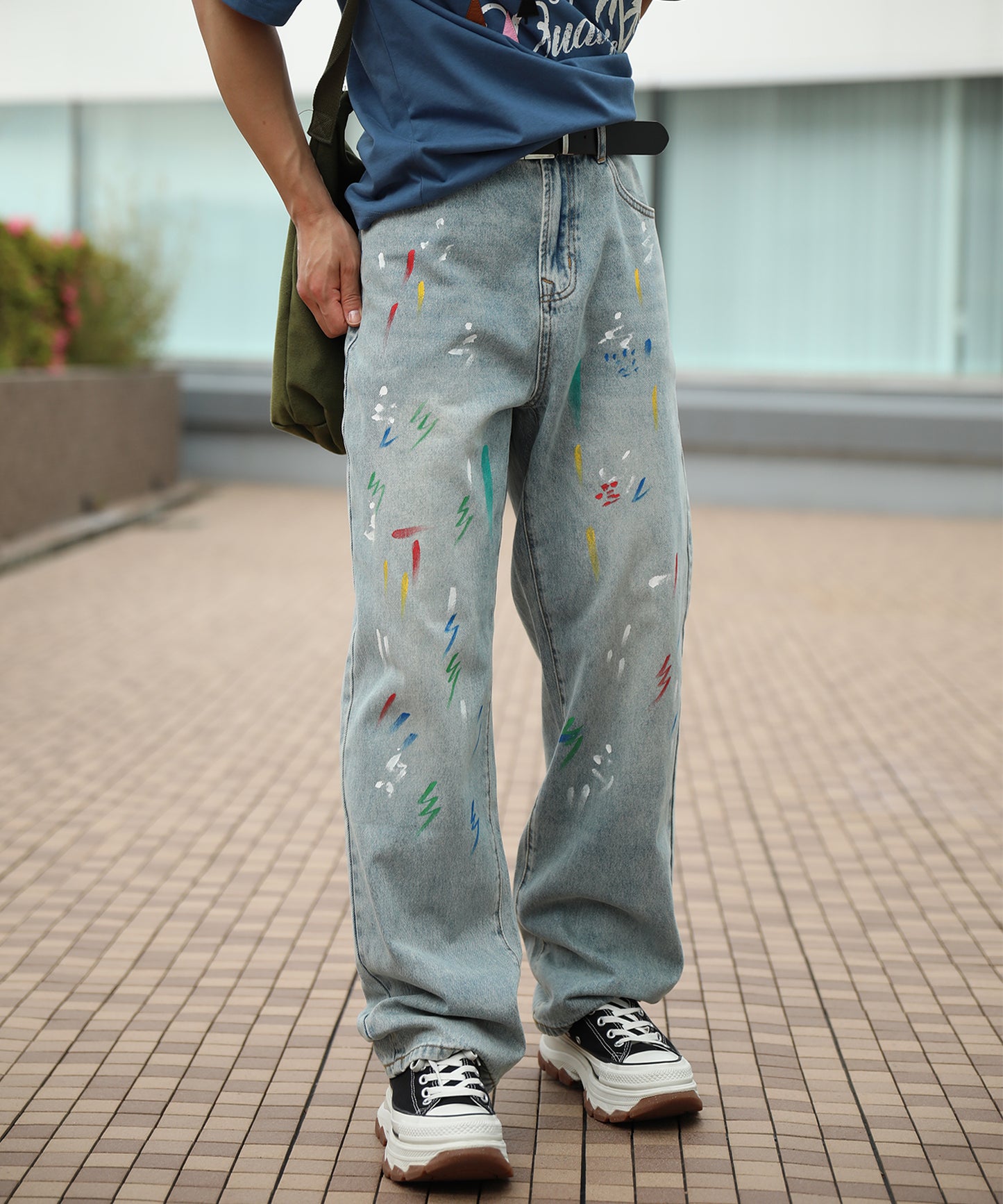 HOOK ペイントスプラッシュ デニムパンツ