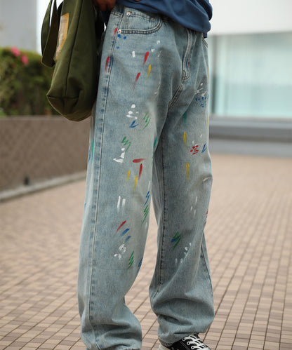 HOOK ペイントスプラッシュ デニムパンツ