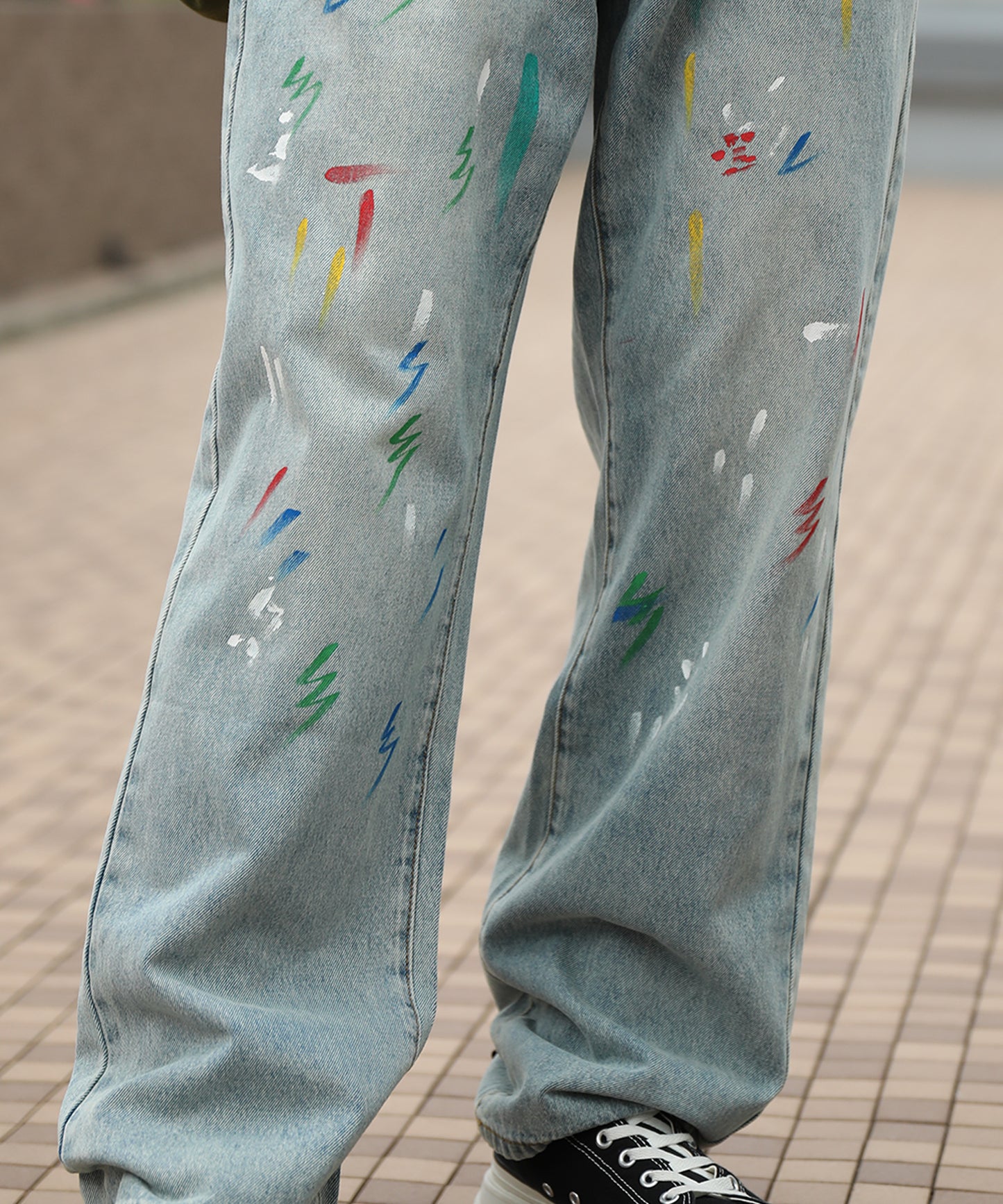 HOOK ペイントスプラッシュ デニムパンツ