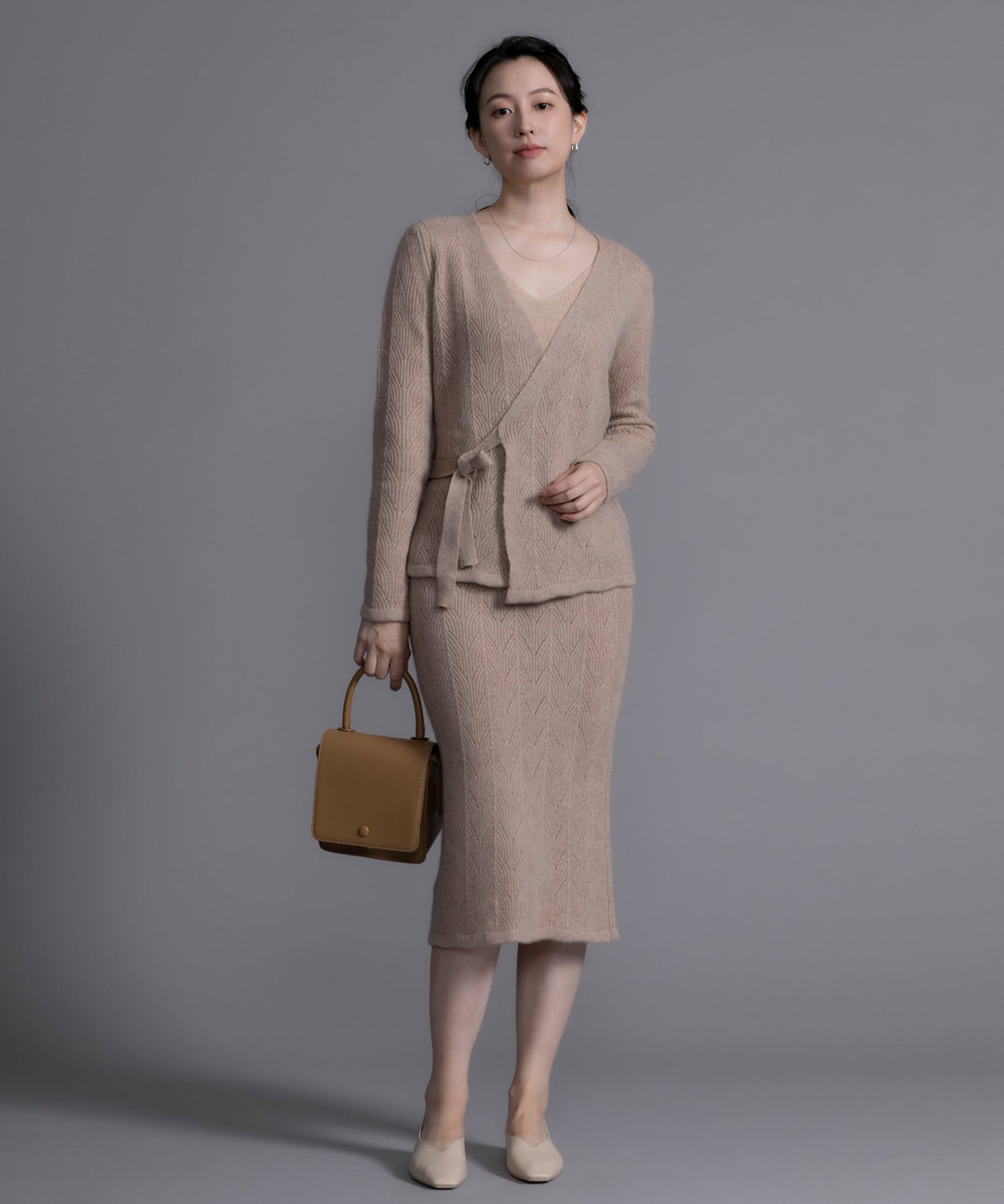 【DECADE CLASSIC】カシミヤ100％　葉柄スカート