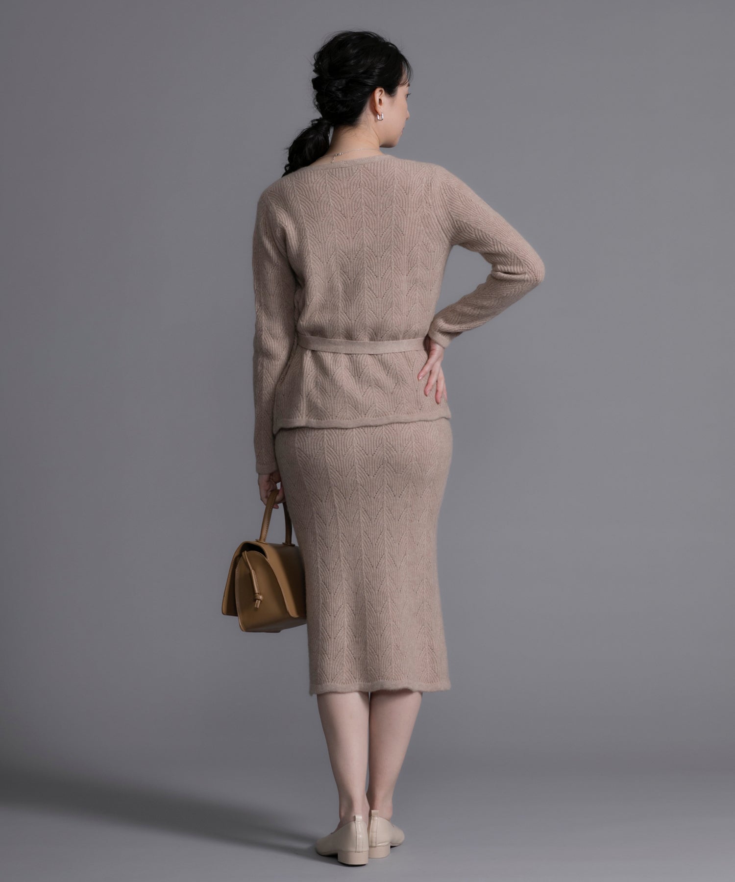 【DECADE CLASSIC】カシミヤ100％　葉柄スカート