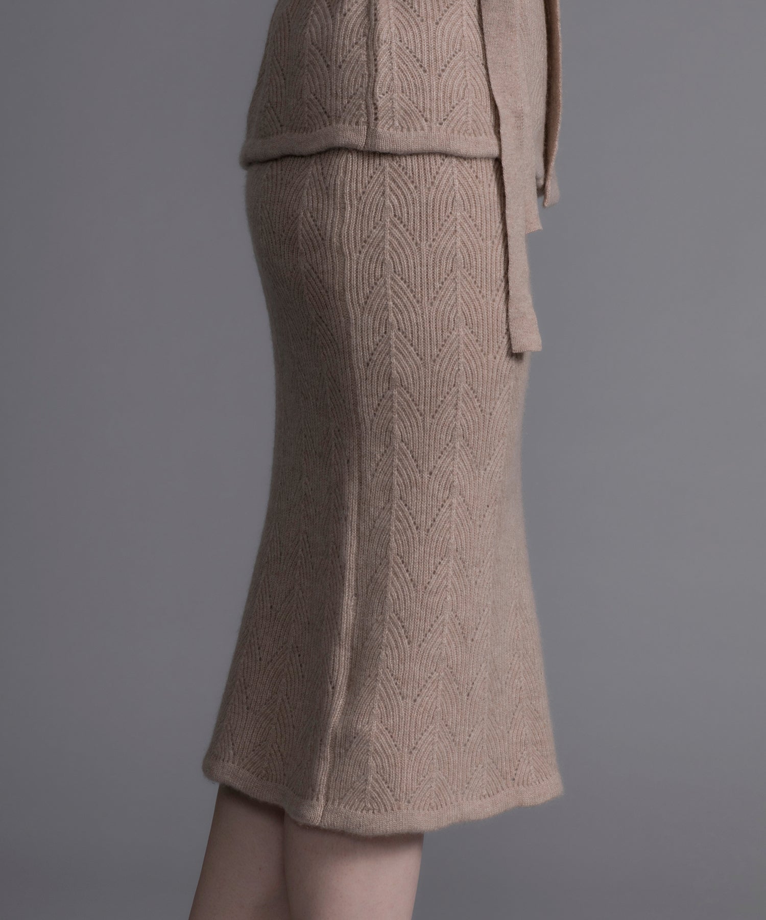 【DECADE CLASSIC】カシミヤ100％　葉柄スカート