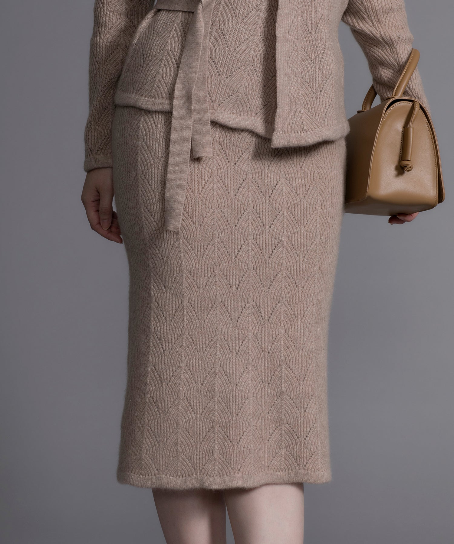 【DECADE CLASSIC】カシミヤ100％　葉柄スカート