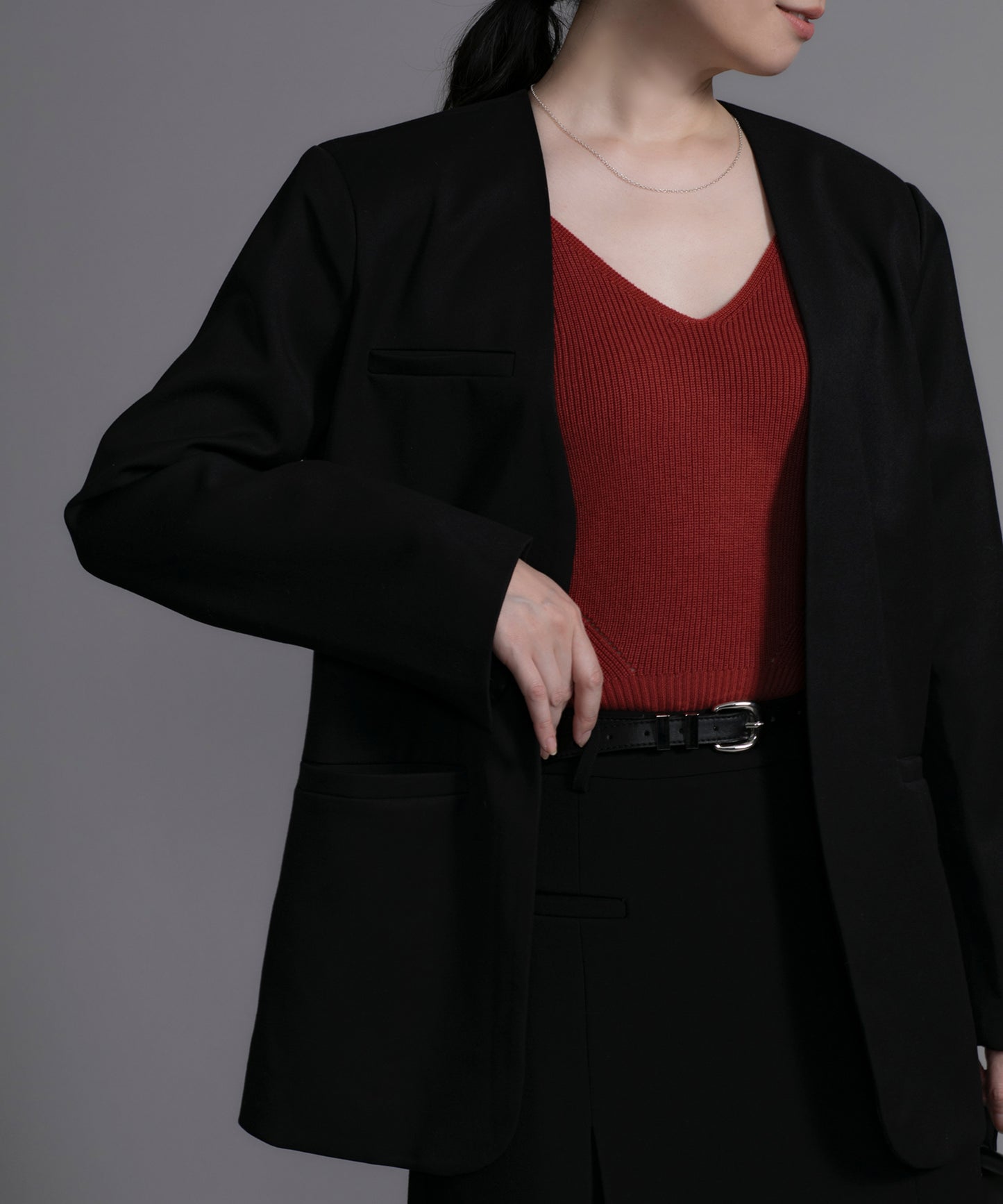 【DECADE CLASSIC】ノーカラー ジャケット