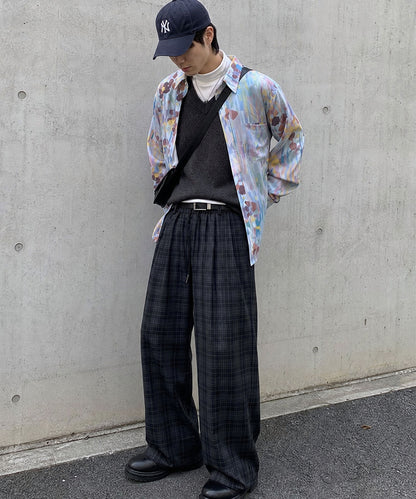 HOOK -original- Vintage-Style All-Over Print Long-Sleeve Polyester Shirt
