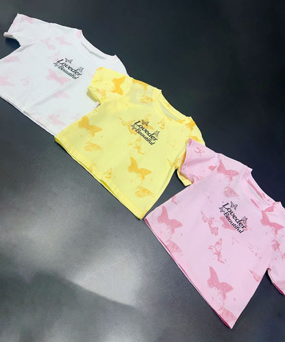 【aimoha KIDS】カジュアルプリントTシャツ-蝶- (SS)