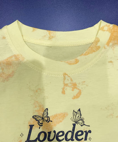 【aimoha KIDS】カジュアルプリントTシャツ-蝶- (SS)