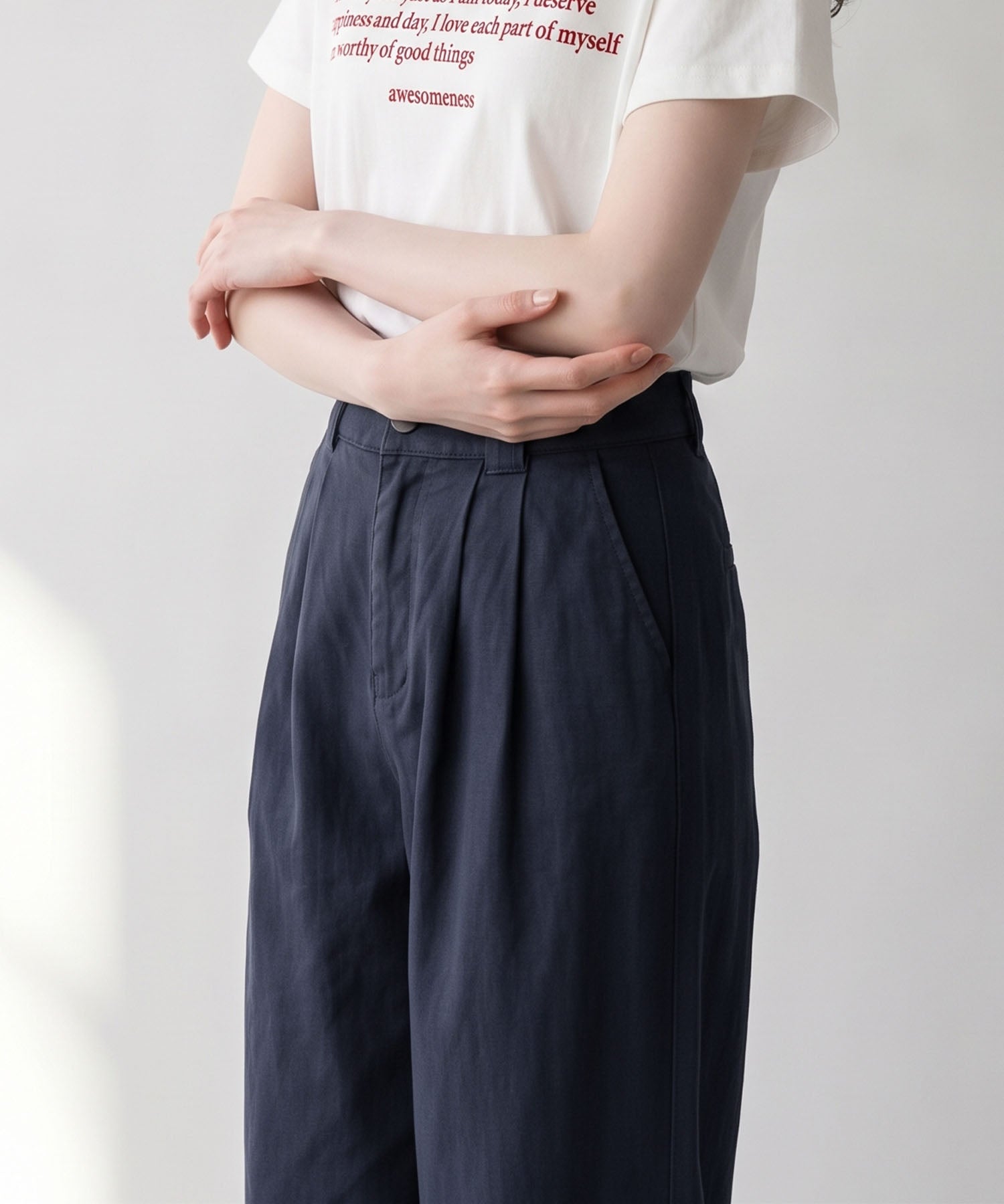 aimoha/ハイウエストワイドパンツ