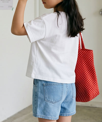 【aimoha-KIDS-】ロゴプリントコットンTシャツ (SS)