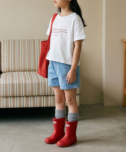 【aimoha-KIDS-】ロゴプリントコットンTシャツ (SS)