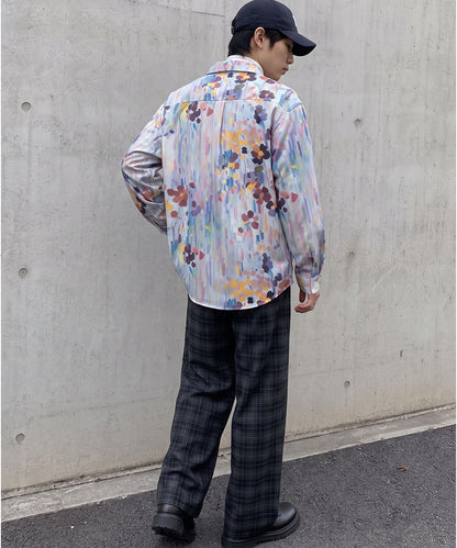 HOOK -original- Vintage-Style All-Over Print Long-Sleeve Polyester Shirt