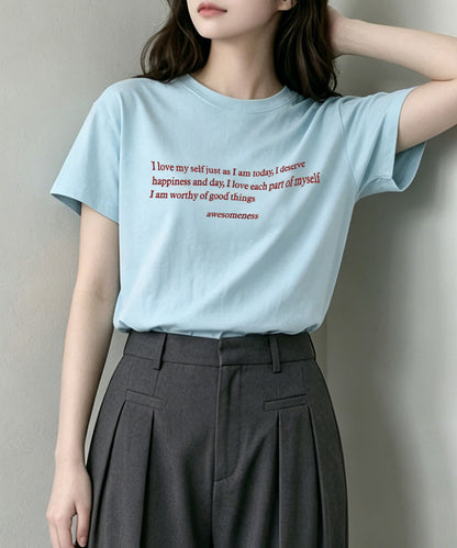 aimoha/ミニメッセージロゴTシャツ