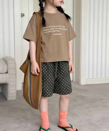 【aimoha-KIDS-】ロゴプリントコットンTシャツ (SS)
