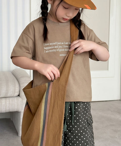 【aimoha-KIDS-】ロゴプリントコットンTシャツ (SS)