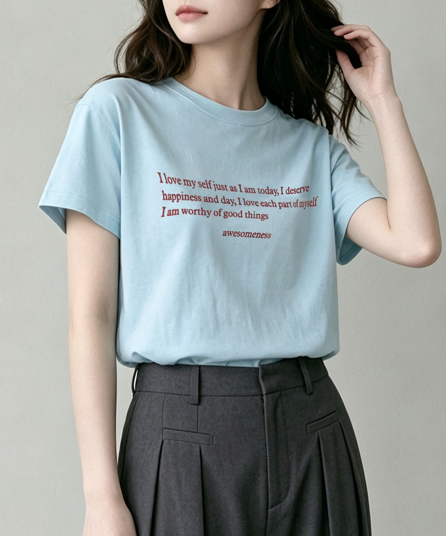 aimoha/ミニメッセージロゴTシャツ