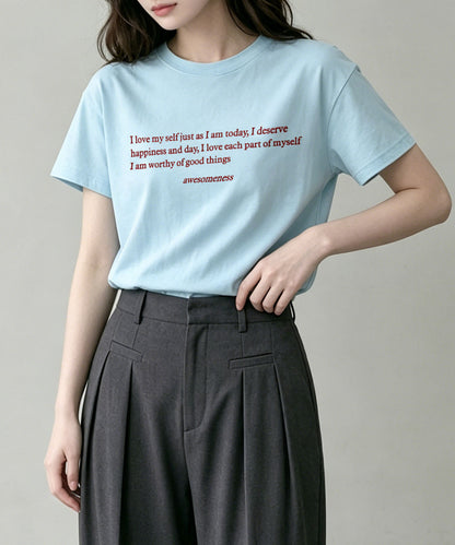 aimoha/ミニメッセージロゴTシャツ