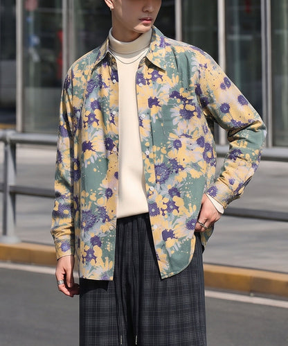 HOOK -original- Vintage-Style All-Over Print Long-Sleeve Polyester Shirt