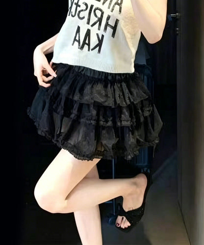HOOK for girls　シフォンフリル ティアードミニスカート