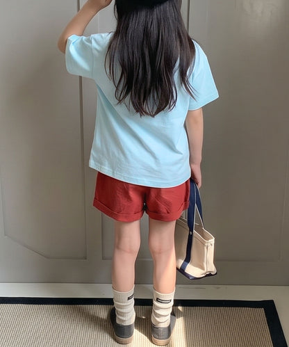 【aimoha-KIDS-】ロゴプリントコットンTシャツ (SS)
