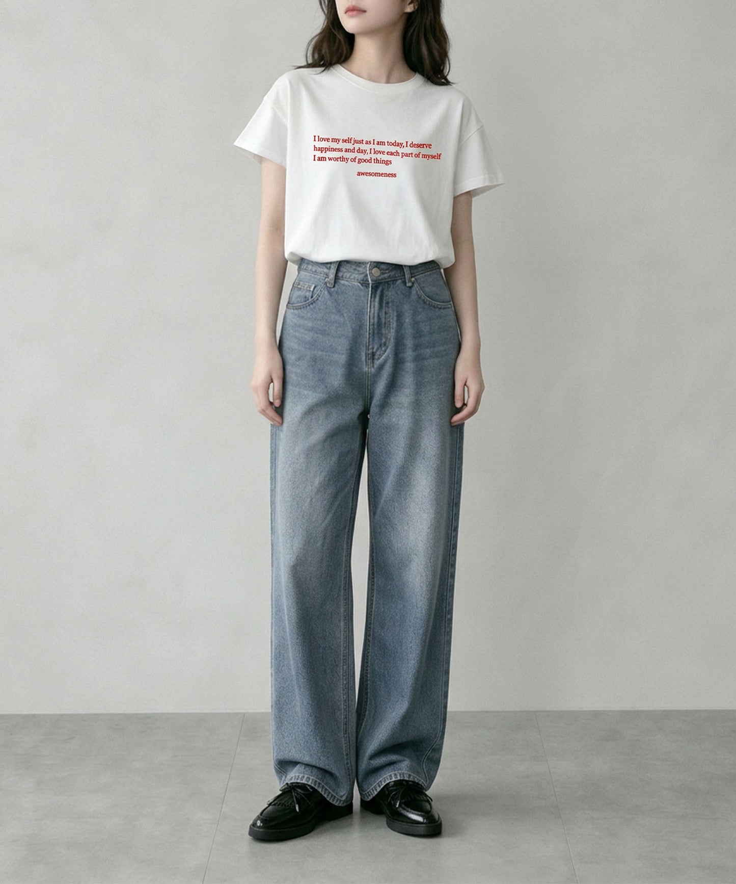 aimoha/ミニメッセージロゴTシャツ