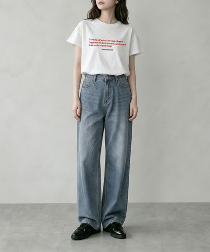 aimoha/ミニメッセージロゴTシャツ
