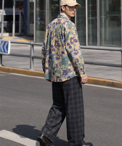 HOOK -original- Vintage-Style All-Over Print Long-Sleeve Polyester Shirt