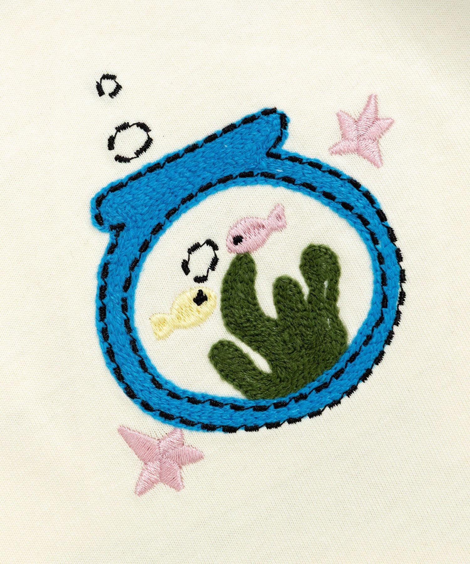 HOOK アクアリウム × 手書き文字風プリント チェック切替ラグランビッグシルエットT