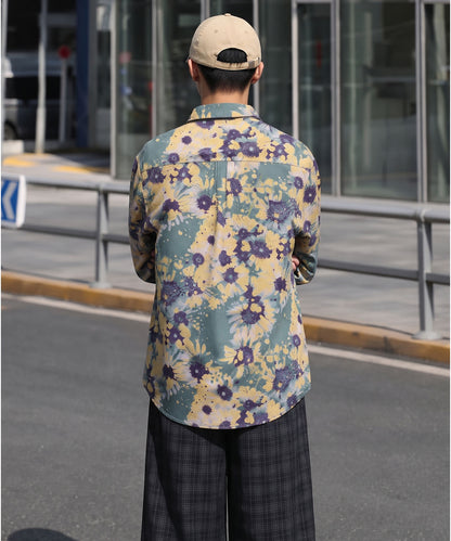 HOOK -original- Vintage-Style All-Over Print Long-Sleeve Polyester Shirt