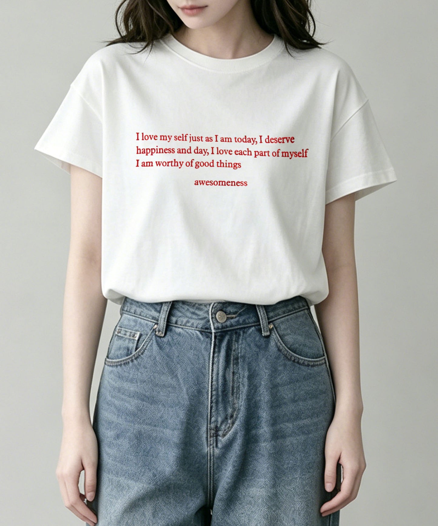 aimoha/ミニメッセージロゴTシャツ