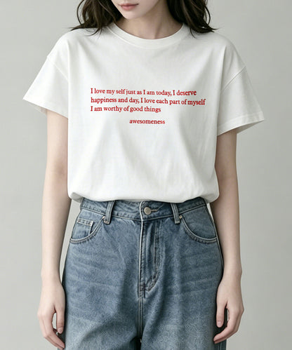aimoha/ミニメッセージロゴTシャツ
