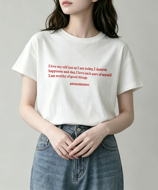 aimoha/ミニメッセージロゴTシャツ