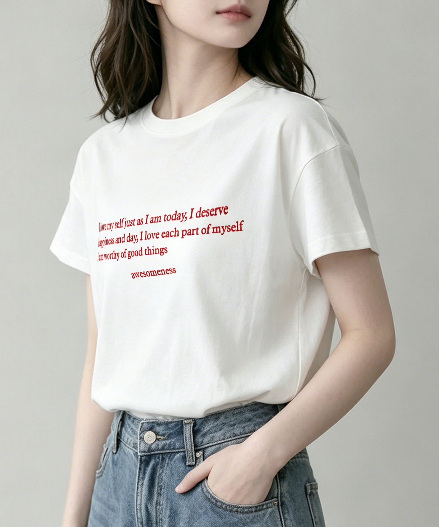 aimoha/ミニメッセージロゴTシャツ