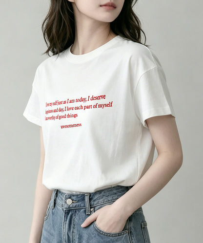 aimoha/ミニメッセージロゴTシャツ