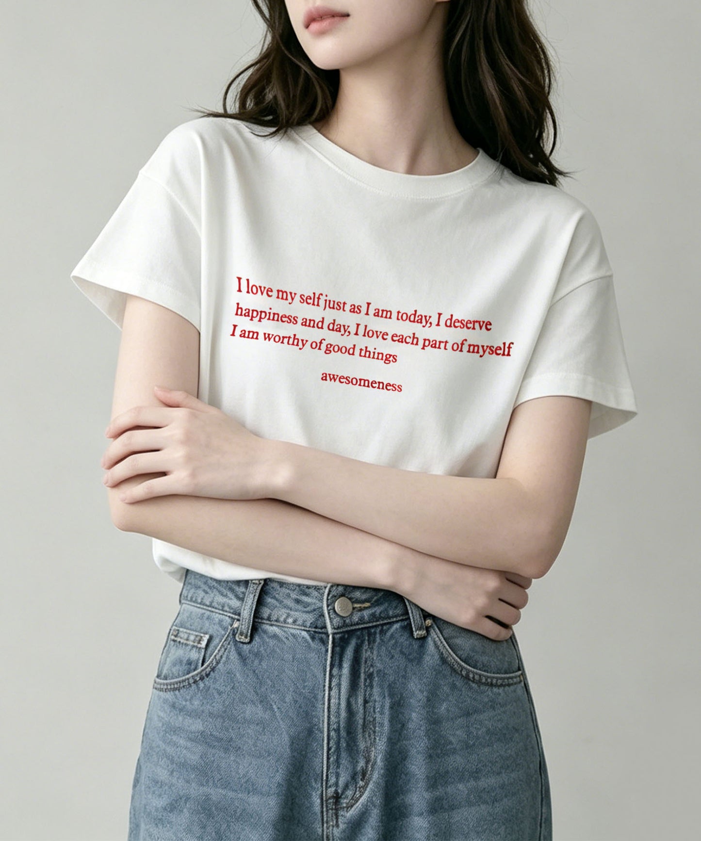 aimoha/ミニメッセージロゴTシャツ