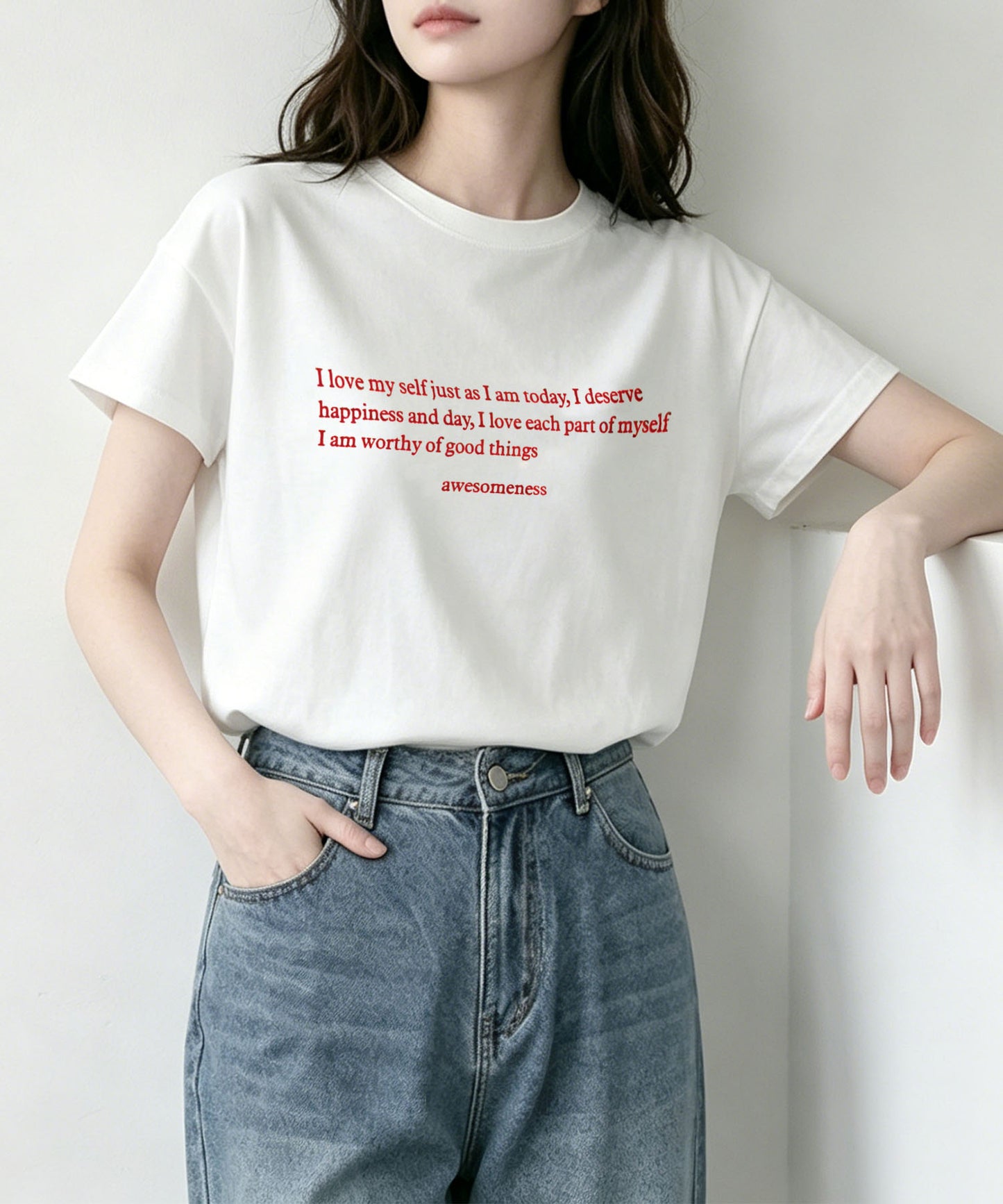 aimoha/ミニメッセージロゴTシャツ