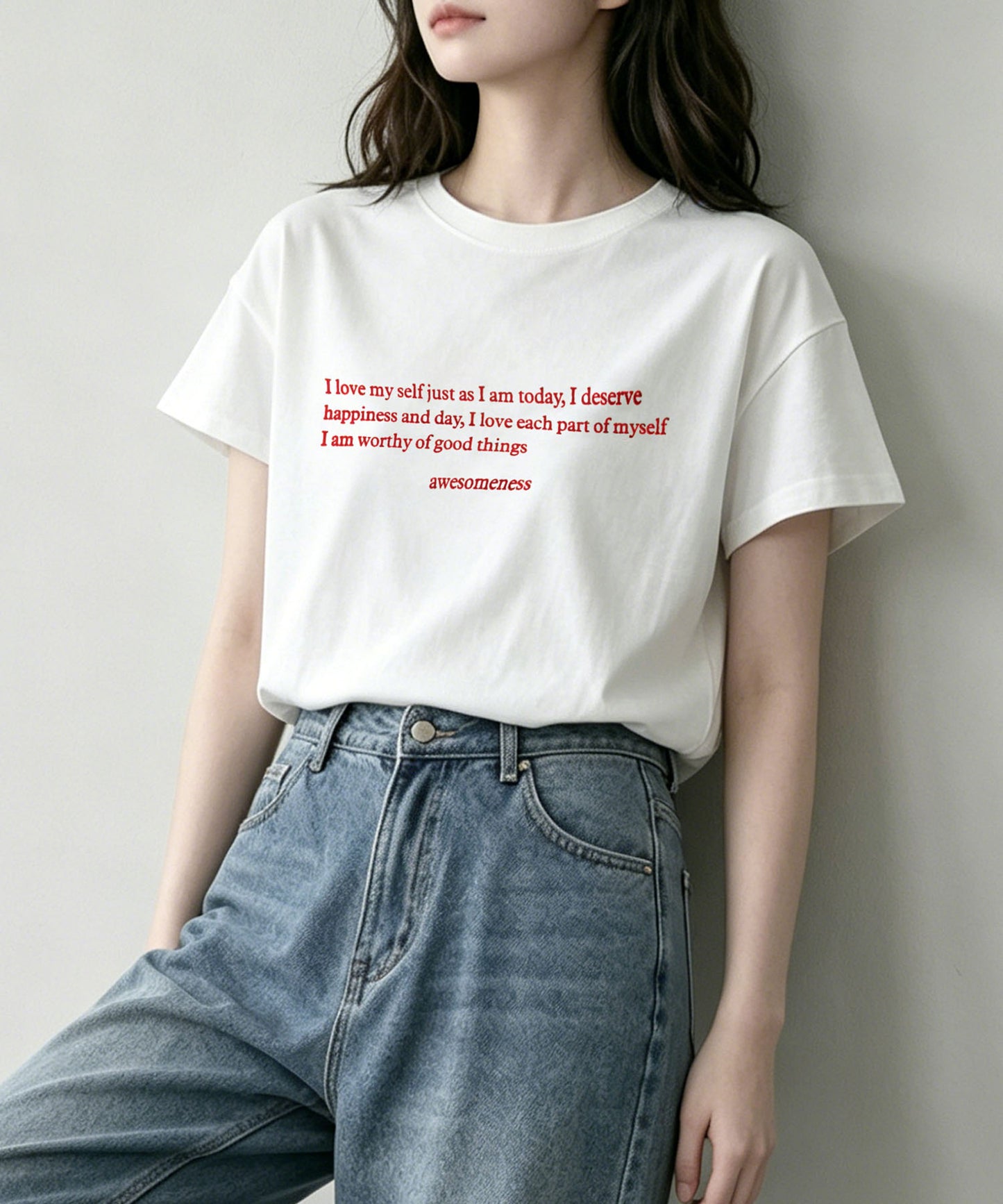 aimoha/ミニメッセージロゴTシャツ